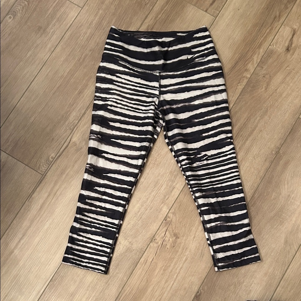 Nike Black and White Striped Leggings